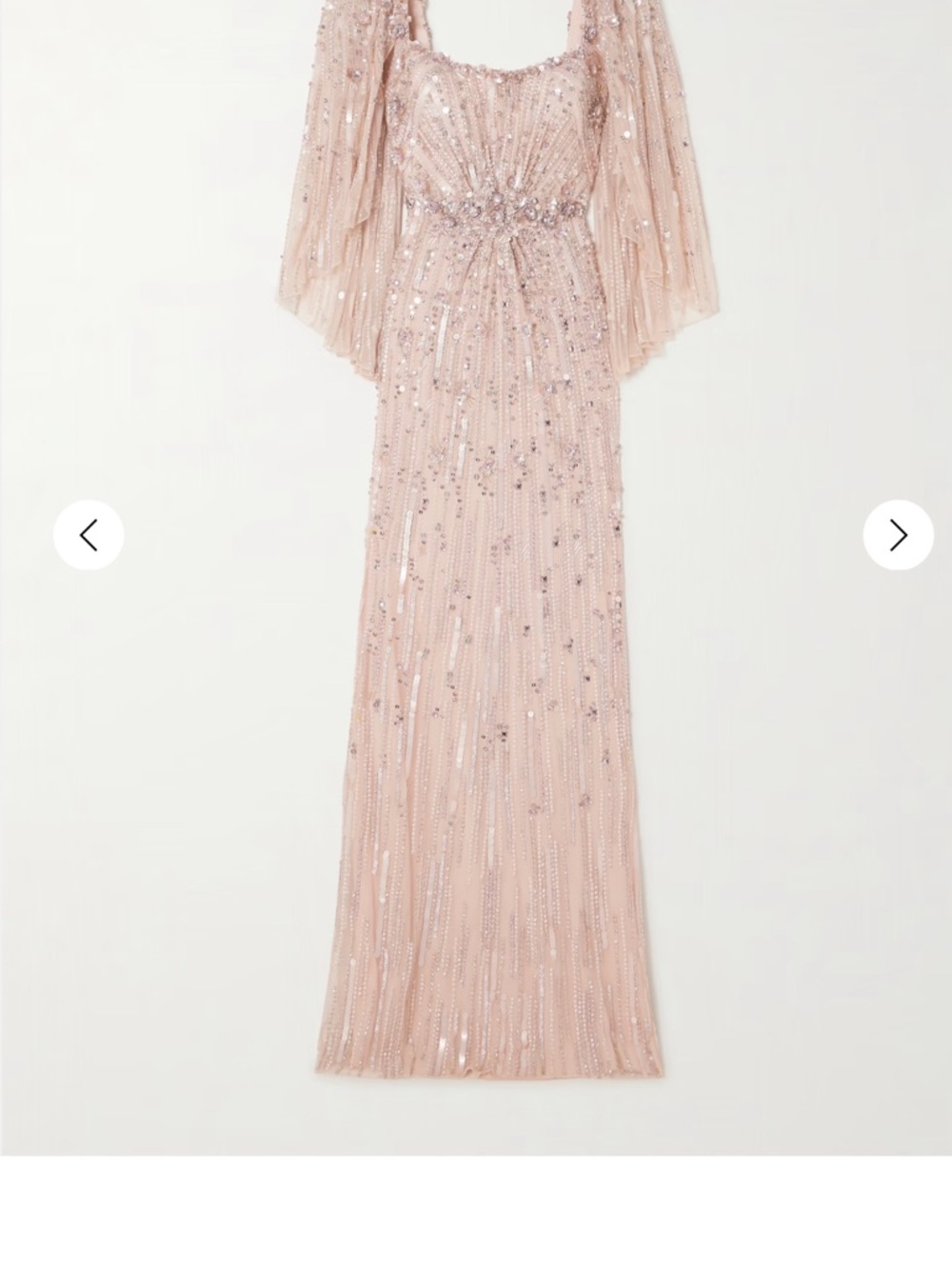 Jenny Packham Rose Blush Sequin Beaded Evening Gown - Picture 5 of 6